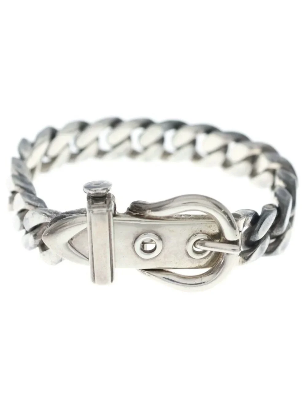 Hermes GM Vintage Boucles Sellier MM Bracelet Silver